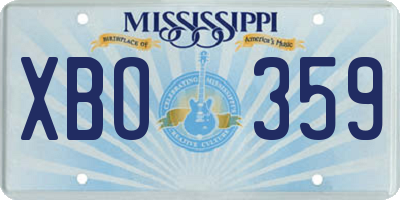 MS license plate XBO359