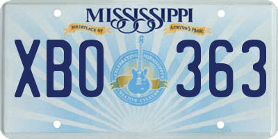 MS license plate XBO363