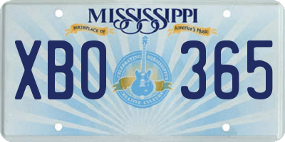 MS license plate XBO365