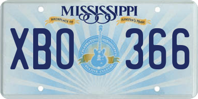 MS license plate XBO366