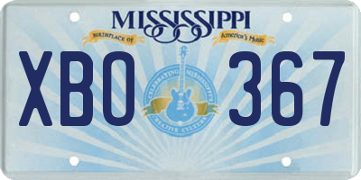 MS license plate XBO367