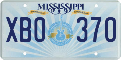 MS license plate XBO370