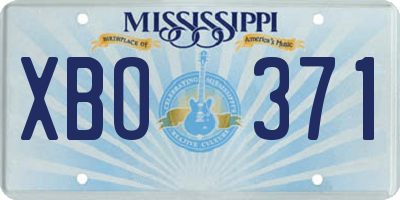 MS license plate XBO371