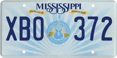 MS license plate XBO372