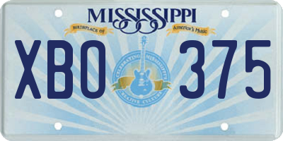MS license plate XBO375