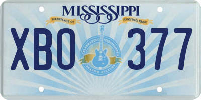 MS license plate XBO377