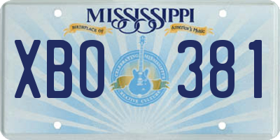 MS license plate XBO381