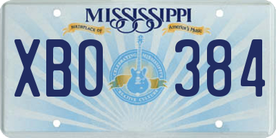 MS license plate XBO384
