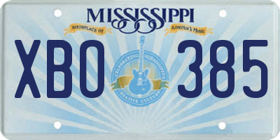 MS license plate XBO385