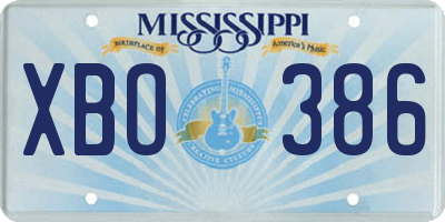 MS license plate XBO386