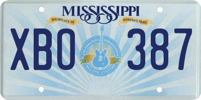 MS license plate XBO387