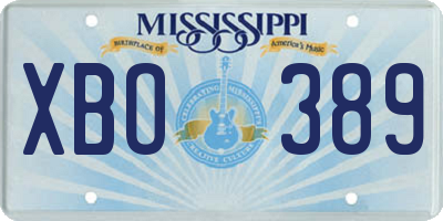 MS license plate XBO389