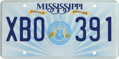 MS license plate XBO391