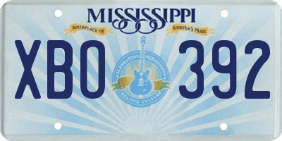 MS license plate XBO392