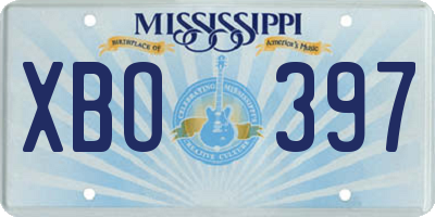 MS license plate XBO397