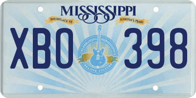 MS license plate XBO398