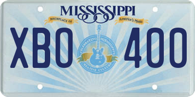 MS license plate XBO400