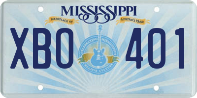 MS license plate XBO401