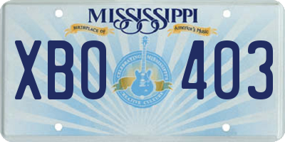 MS license plate XBO403