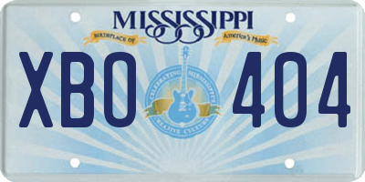 MS license plate XBO404