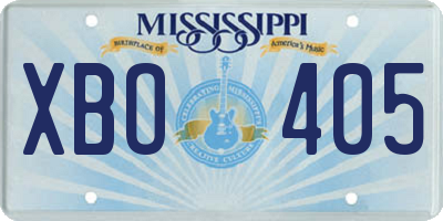 MS license plate XBO405