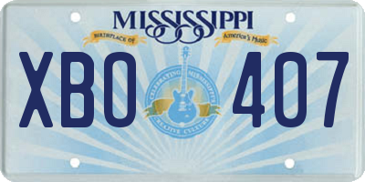 MS license plate XBO407