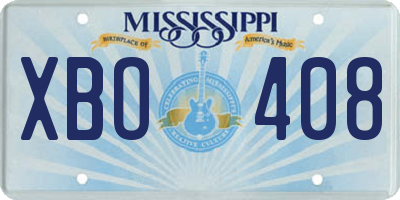 MS license plate XBO408