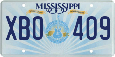 MS license plate XBO409