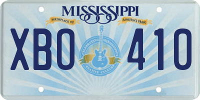 MS license plate XBO410
