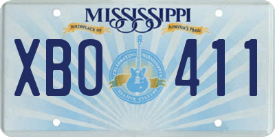 MS license plate XBO411