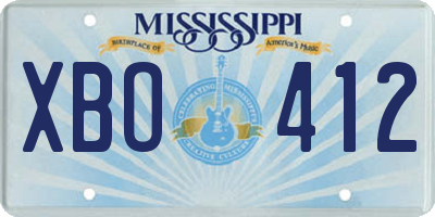MS license plate XBO412