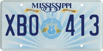MS license plate XBO413