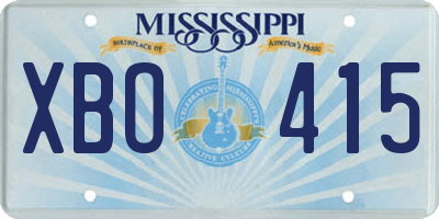 MS license plate XBO415