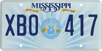 MS license plate XBO417