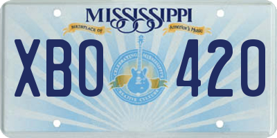 MS license plate XBO420