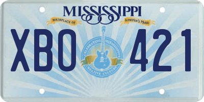 MS license plate XBO421