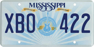 MS license plate XBO422