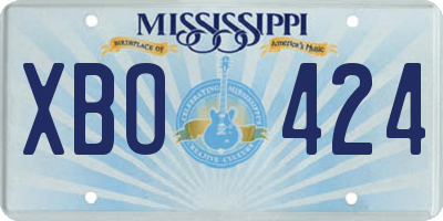 MS license plate XBO424