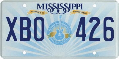 MS license plate XBO426