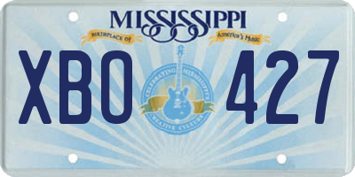MS license plate XBO427