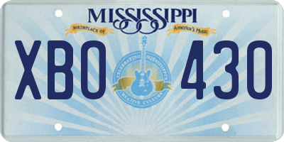 MS license plate XBO430