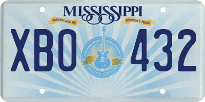 MS license plate XBO432
