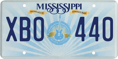 MS license plate XBO440
