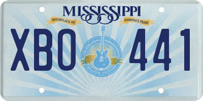 MS license plate XBO441
