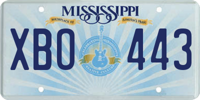 MS license plate XBO443