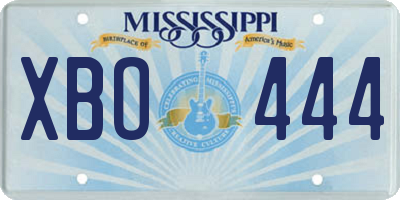 MS license plate XBO444