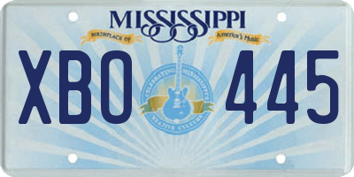 MS license plate XBO445