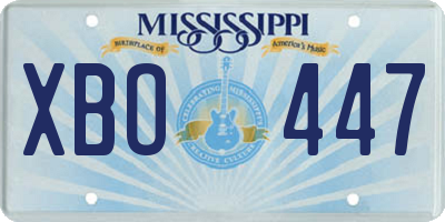 MS license plate XBO447
