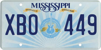 MS license plate XBO449