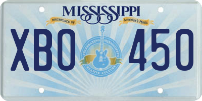 MS license plate XBO450